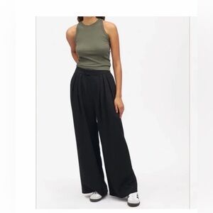KOTN Plaza Trouser Pant Black Pleated Wide Leg Women’s size 32 NWT Lyocell